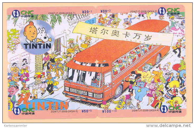 CHINA Telefonkarten  Puzzle - TIN TIN  -siehe Scan - - Comics
