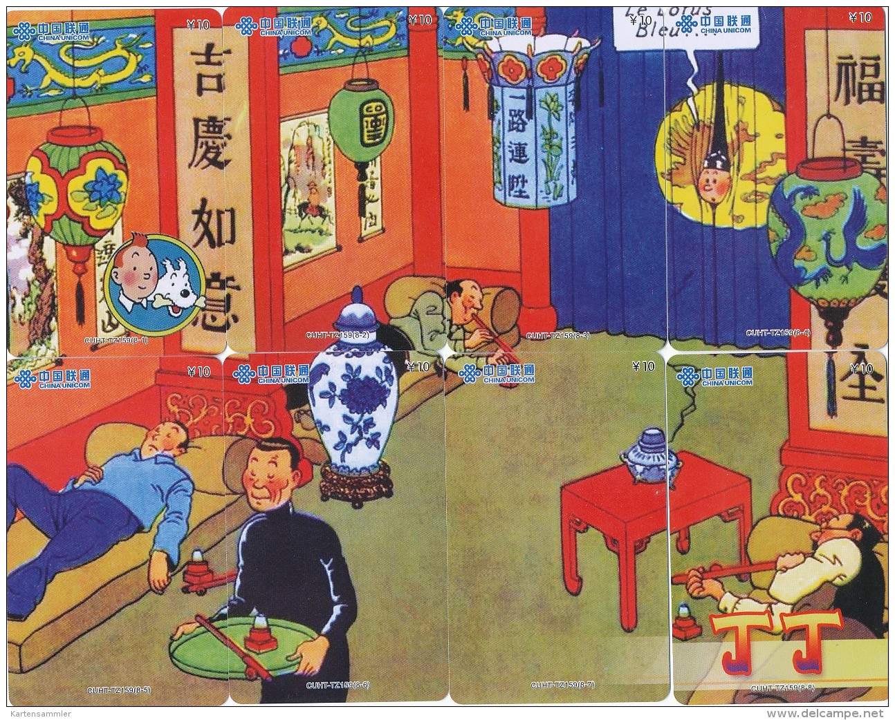 CHINA Telefonkarten  Puzzle - TIN TIN  -siehe Scan - - Comics