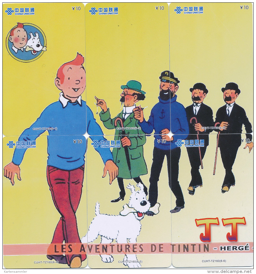 CHINA Telefonkarten  Puzzle - TIN TIN  -siehe Scan - - Comics