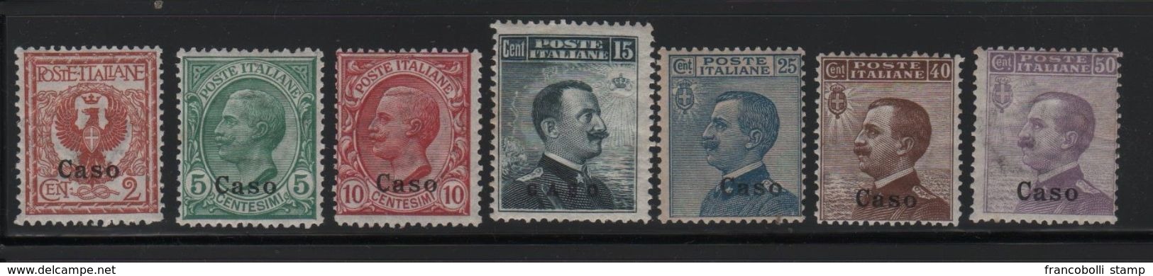 1912 Egeo Caso  Serie Cpl MLH - Egeo (Caso)