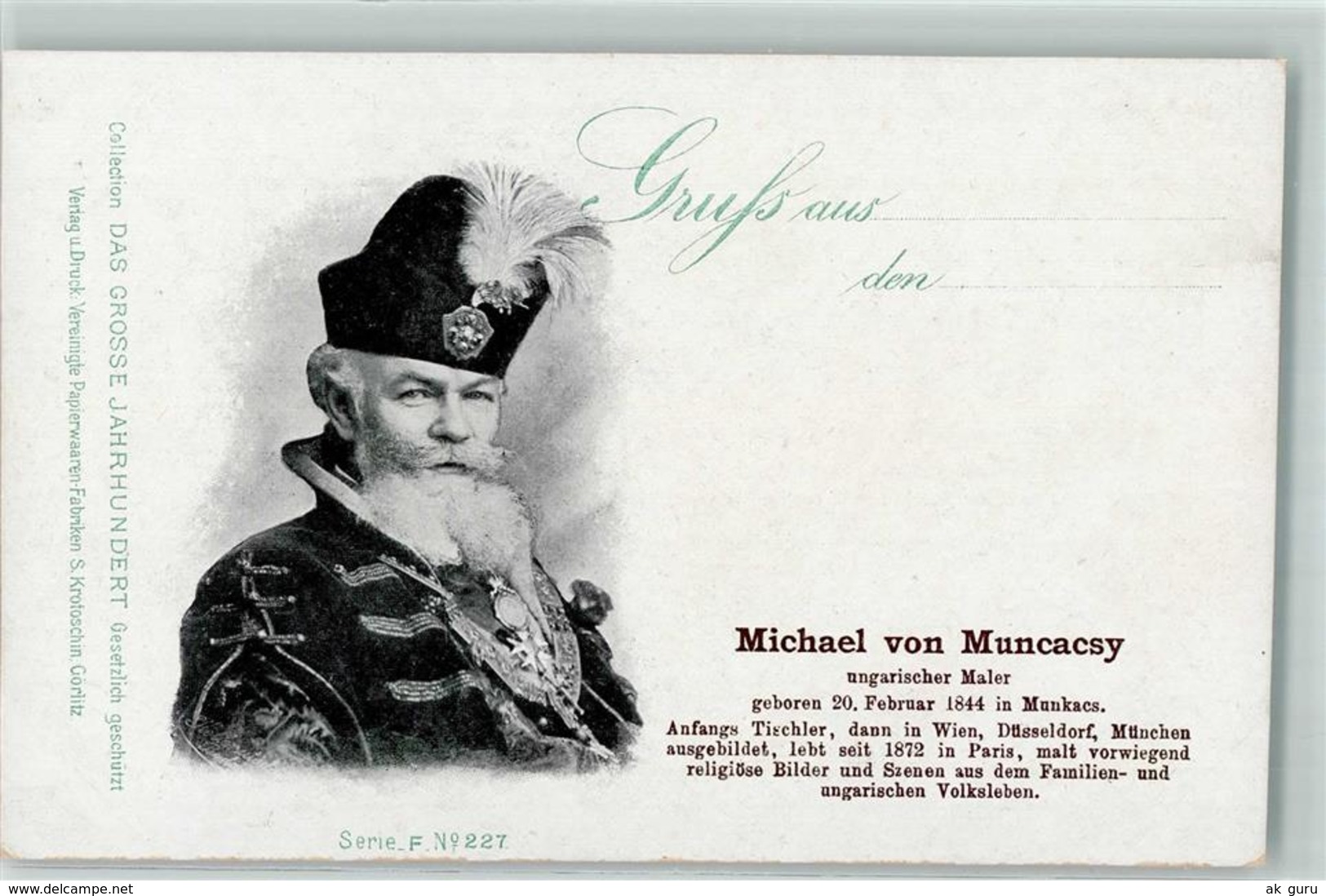 52287428 - Michael Von Muncascy Hut Feder Tracht Das Grosse Jahrhundert Serie F  No.227 - Altri & Non Classificati