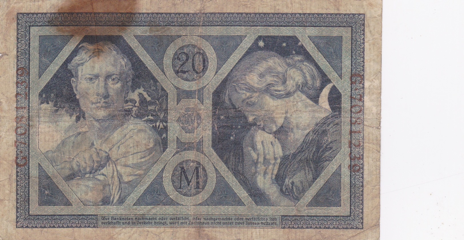 Reichsbanknote 1915 - 20 Mark