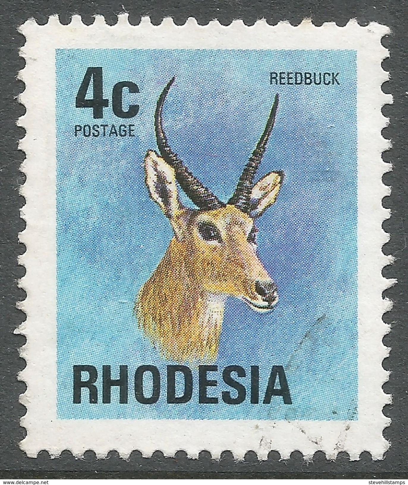 Rhodesia. 1974 Antelopes, Wild Flowers & Butterflies. 4c Used SG 492 - Rhodesia (1964-1980)