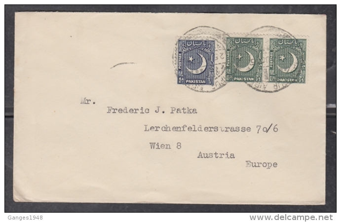 Pakistan  1953  MAURIPUR  AIRFIELD  3v  Cover To  Austria  #  04901    D - Pakistan