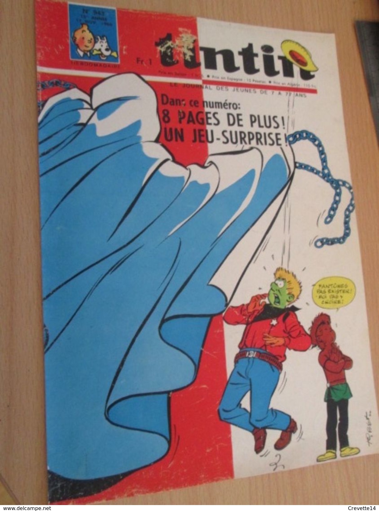 Page De Revue Des Années 60 : SUPERBE COUVERTURE DE LA REVUE  TINTIN : CHICK BILL - Chick Bill