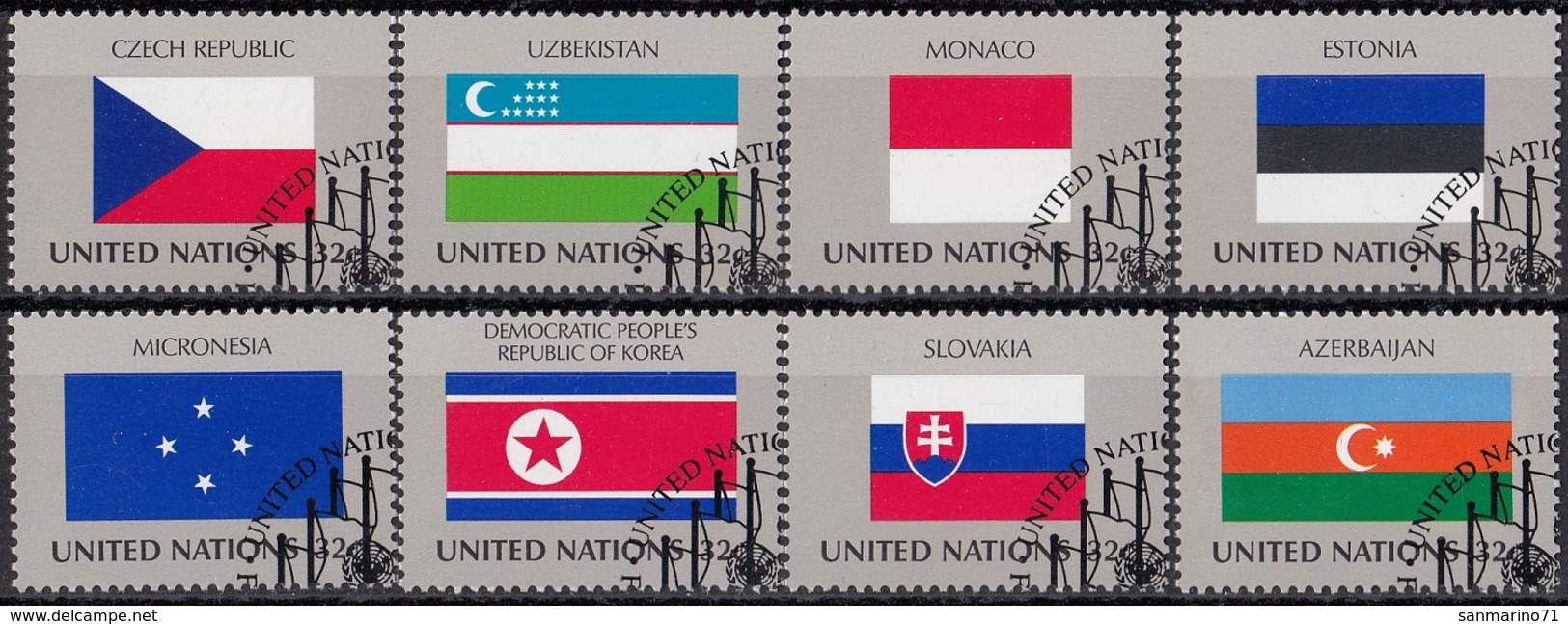 UNITED NATIONS New York 756-763,used,flags - Used Stamps