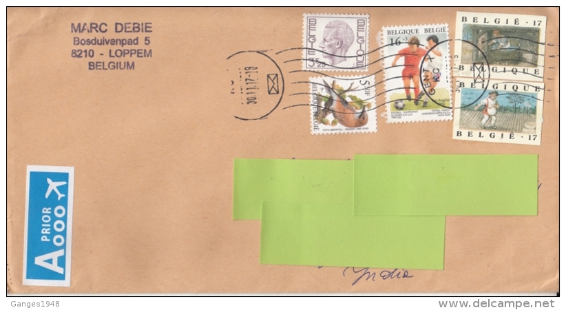 Belgium  2017  Mailed Cover To India  # 04856  D - Covers & Documents