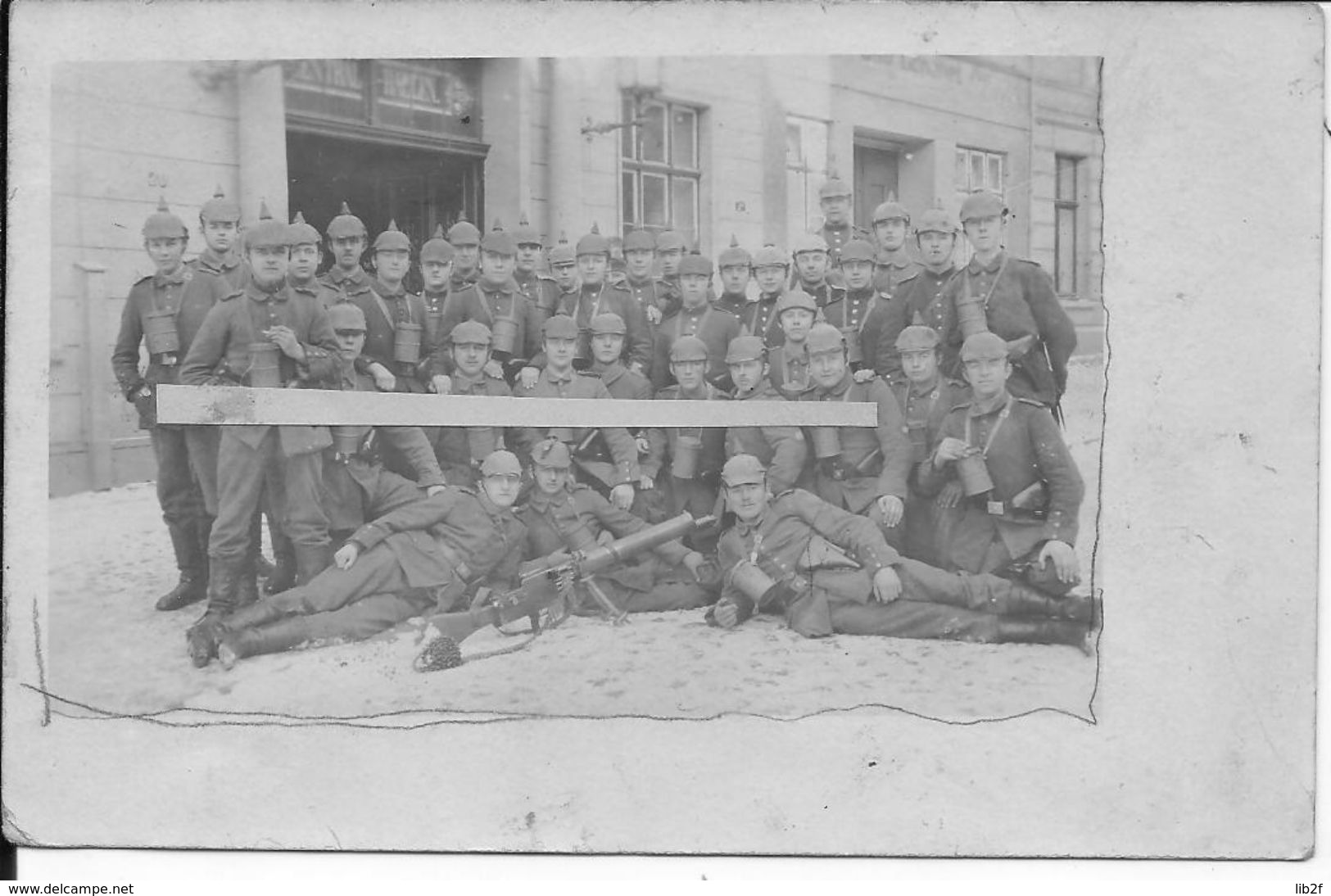 1918 Soldats Allemands Peloton De Mitrailleurs Mitrailleuse MG 08/15 Lubeck 1 Carte Photo 14-18 Ww1 1wk - War, Military
