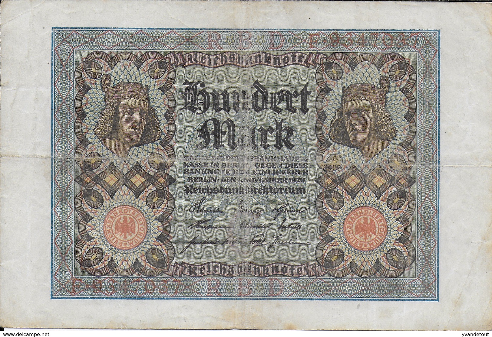 Billet Allemand. Hundert Mark. 100 - 100 Mark