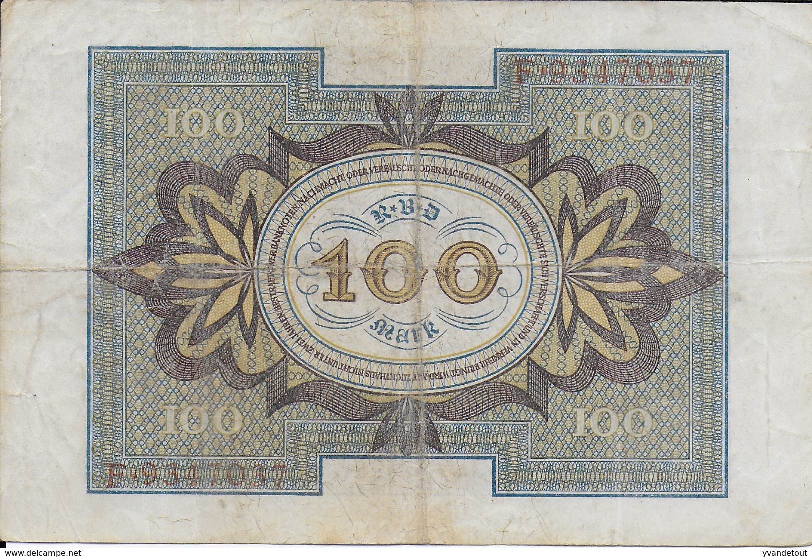 Billet Allemand. Hundert Mark. 100 - 100 Mark