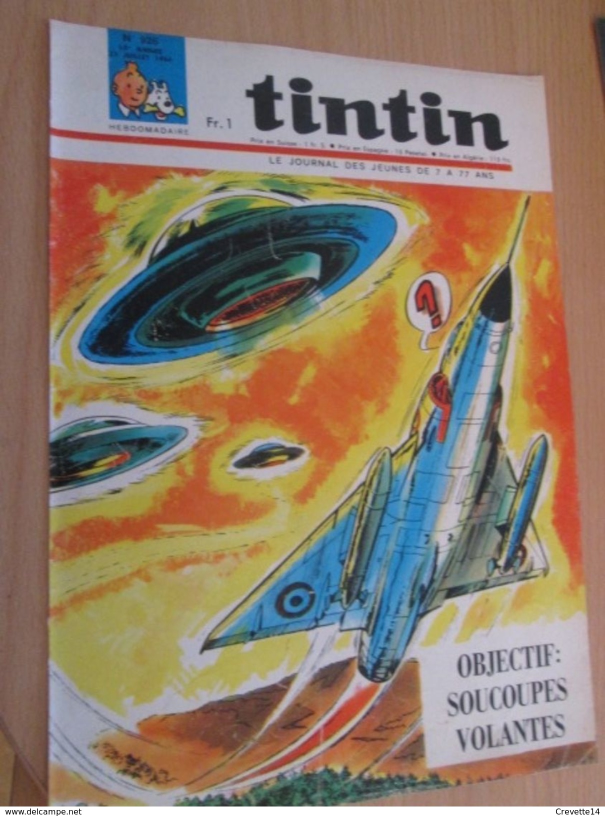 Page De Revue Des Années 60 : SUPERBE COUVERTURE DE LA REVUE  TINTIN : DAN COOPER MIRAGE III SOUCOUPES VOLANTES - Dan Cooper