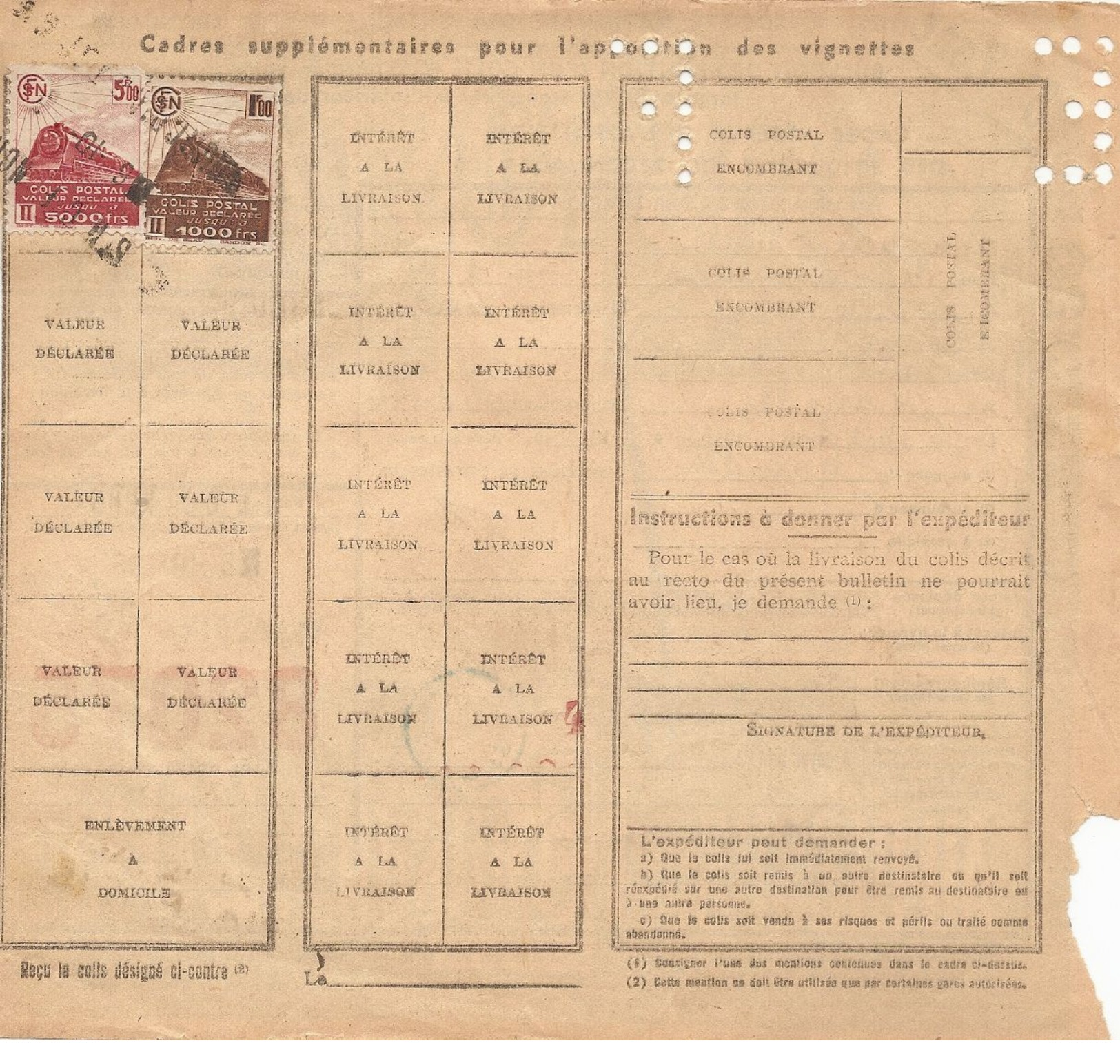 Bulletin D'expédition N° :  82075  Avec  Timbre(s)  N° 206  - 187 - 188   GD - Lettres & Documents