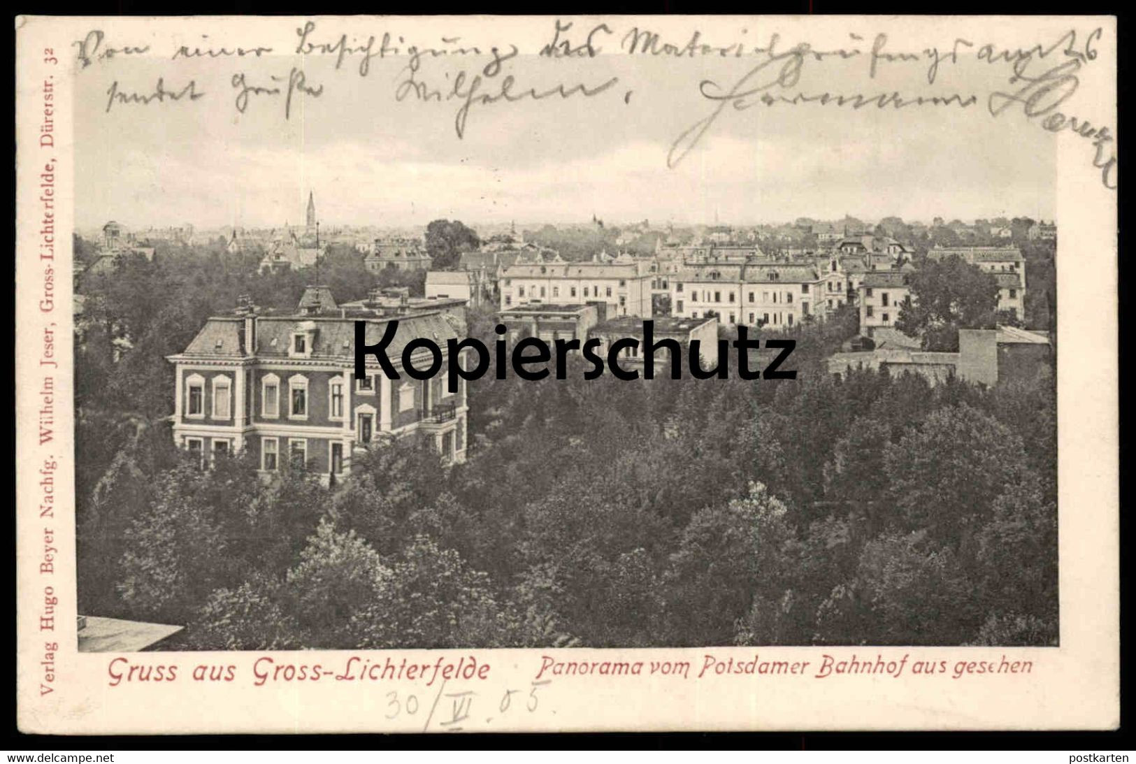 ALTE POSTKARTE GRUSS AUS GROSS-LICHTERFELDE PANORAMA VOM POTSDAMER BAHNHOF AUS GESEHEN Berlin Steglitz Cpa Postcard AK - Lichterfelde