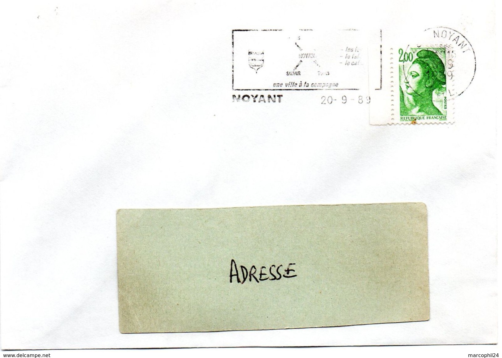 MAINE Et LOIRE - Dépt N° 49 = NOYANT 1989 = Flamme Type II = SECAP  Illustrée  D'ARMOIRIES + ' Forets - Falun ' - Mechanical Postmarks (Advertisement)