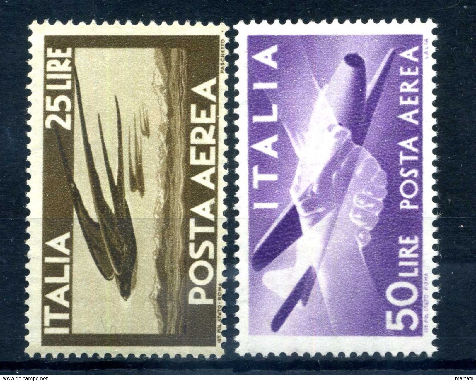 1947-55 Rep. It. PA SET MNH ** - Luftpost