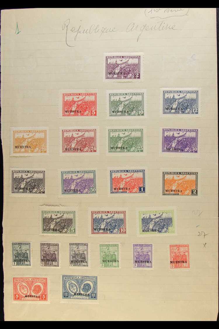 UPU SPECIMEN STAMPS - ARGENTINA A Superb UPU Agency Archive Of "Specimen" (Muestra) Overprinted Stamps Affixed To UPU Ar - Altri & Non Classificati