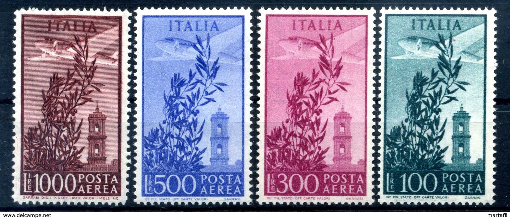 1948-52 Rep. It. PA SET MNH ** Ruota Alata - Posta Aerea