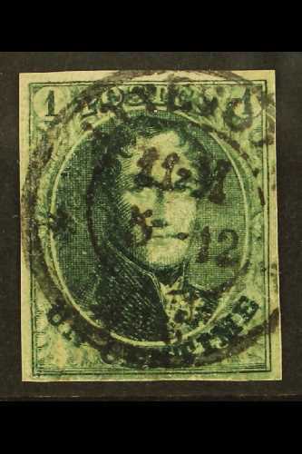 1861 1c Green (SG 12, COB 9, Michel 2 II), Very Fine Used With 'socked On The Nose' Cds Cancel, Four Good To Large Margi - Other & Unclassified