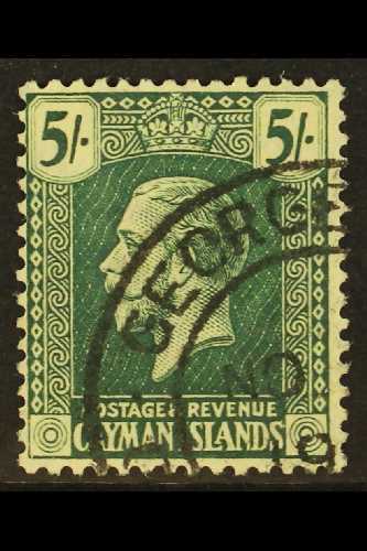 1921-26 5s Blue Green & Pale Yellow, SG 64b, Fine Cds Used For More Images, Please Visit Http://www.sandafayre.com/itemd - Cayman (Isole)