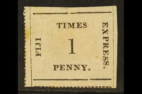 1870-71 1d Black On Rose "FIJI TIMES", Rouletted, On Thin Vertically Laid Paper (position 18), SG 5, Mint With A Couple  - Fiji (...-1970)