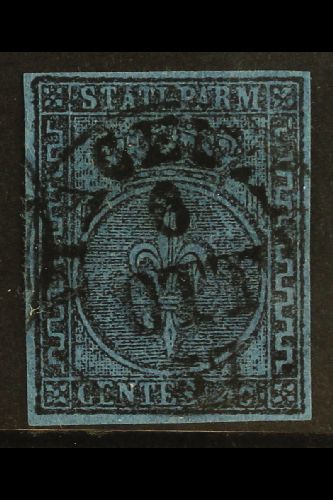 PARMA 1852 40c Black On Blue, Variety Large Right Hand Greek Border, "Greca Larga", Sass 5b, Superb Used With Central Pi - Unclassified