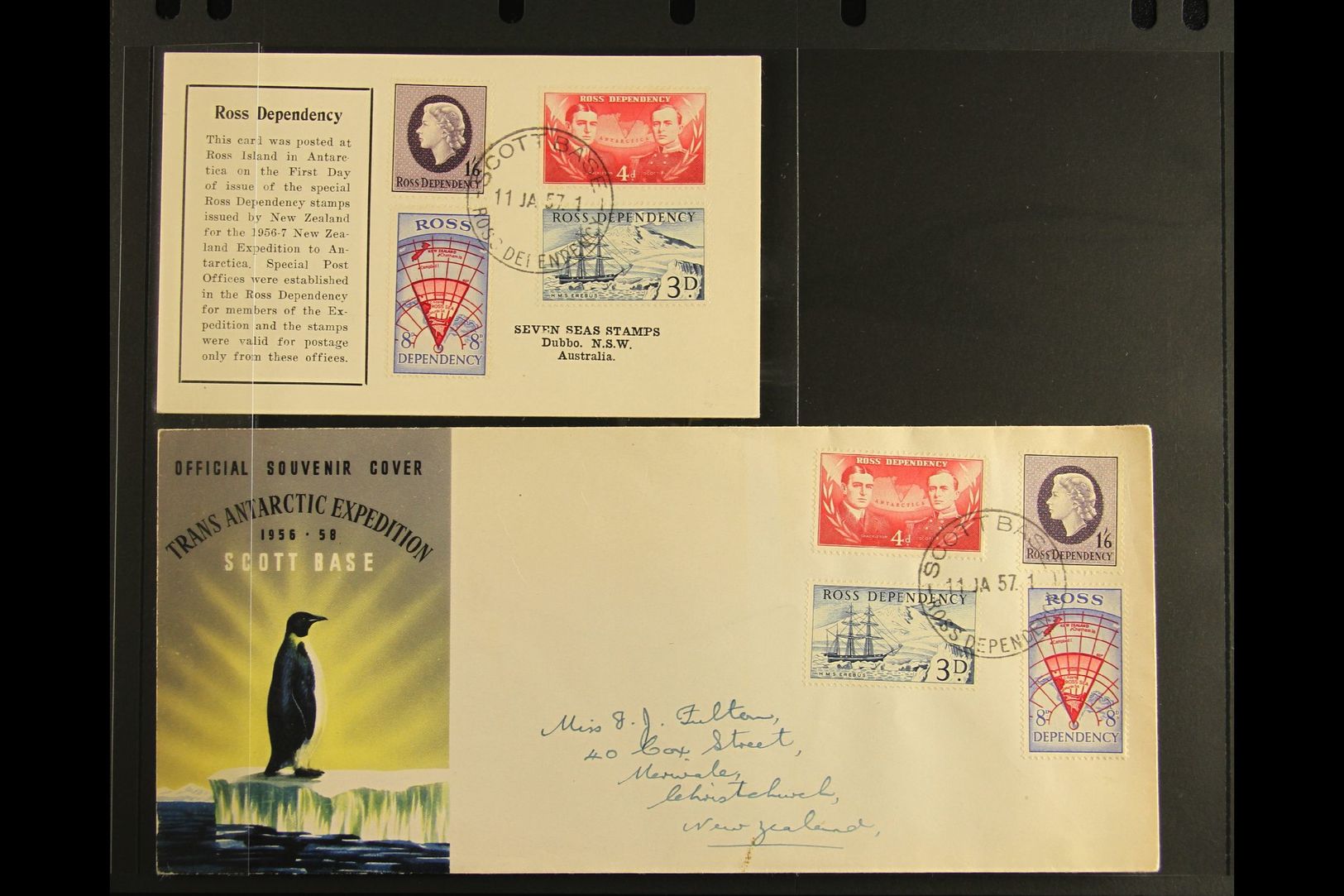 ROSS DEPENDENCY 1957-1985 COVERS & CARD COLLECTION. An Interesting Collection That Includes The First Issued Sets On Fdc - Sonstige & Ohne Zuordnung