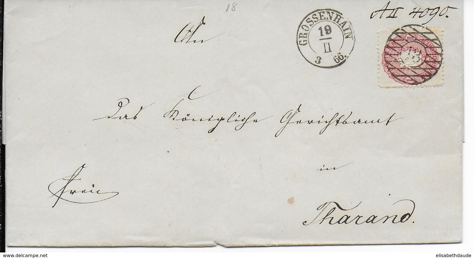 1866 - SACHSEN - LETTRE De GROSSENHAIN - Saxony