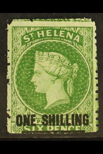 1864-80 (wmk Crown CC , Perf 12½) 1s Deep Yellow-green (Type B), SG 18, Fine Mint With Original Gum. For More Images, Pl - Saint Helena Island