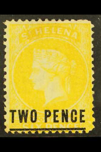 1864-80 2d Yellow With Type C Surcharge, Perf 12½, SG 10, Fine Mint With Lovely Fresh Colour.  For More Images, Please V - Saint Helena Island