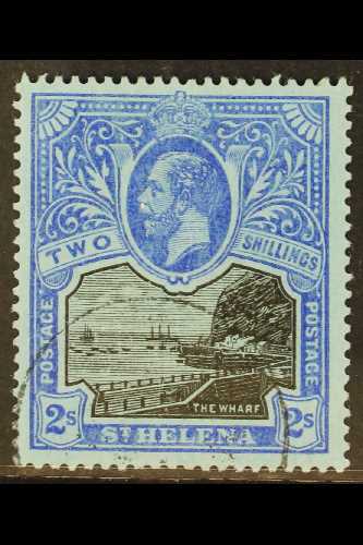 1912-16 2s Black And Blue On Blue "The Wharf", SG 80, Very Fine Used. For More Images, Please Visit Http://www.sandafayr - Saint Helena Island