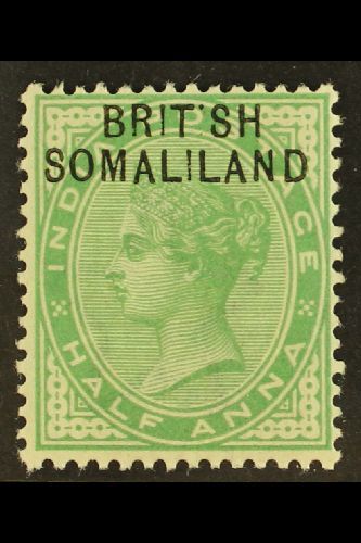 1903 ½a Yellow Green, Ovptd, Variety "BRIT SH", SG 1a, Very Fine Mint. For More Images, Please Visit Http://www.sandafay - Somaliland (Protectorate ...-1959)