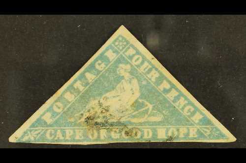 CAPE OF GOOD HOPE 1861 4d Pale Grey Blue On Laid Paper, SG 14a, Lightly Used With 3 Margins & Tiny Thin. Cat £2000 For M - Non Classificati