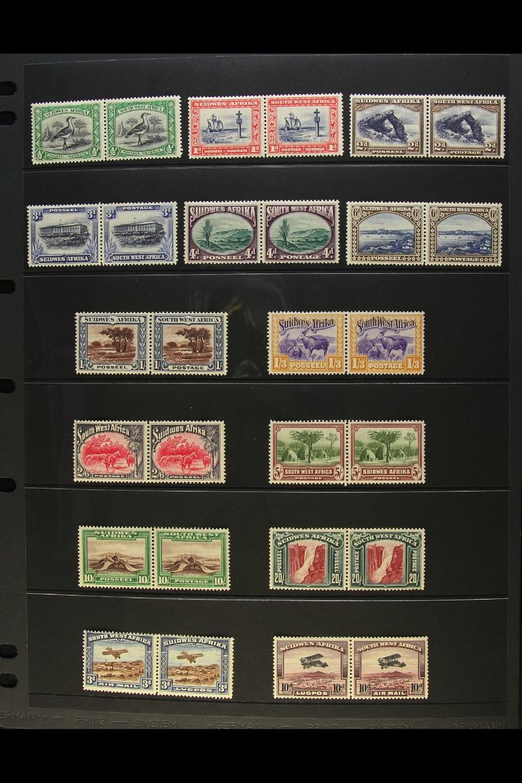 1931 Pictorial Definitives Complete Set Including Airs, SG 74/87, Fine Mint. Fresh And Attractive! (14 Pairs) For More I - South West Africa (1923-1990)