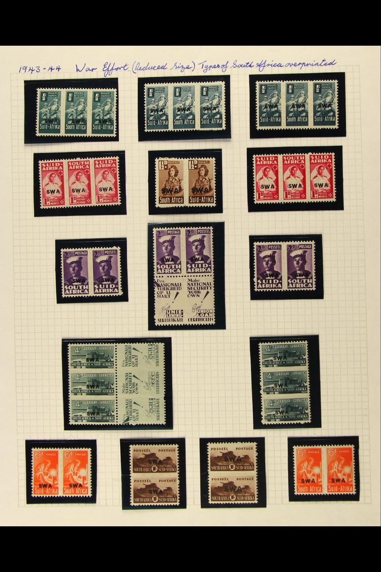 1932-72 NEVER HINGED MINT COLLECTION Which Includes 1943-44 Small War Effort Complete Set In Correct Units With Addition - South West Africa (1923-1990)