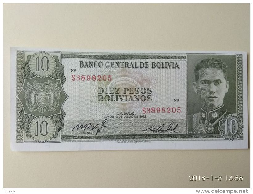 10 Bolivianos 1962 - Bolivia