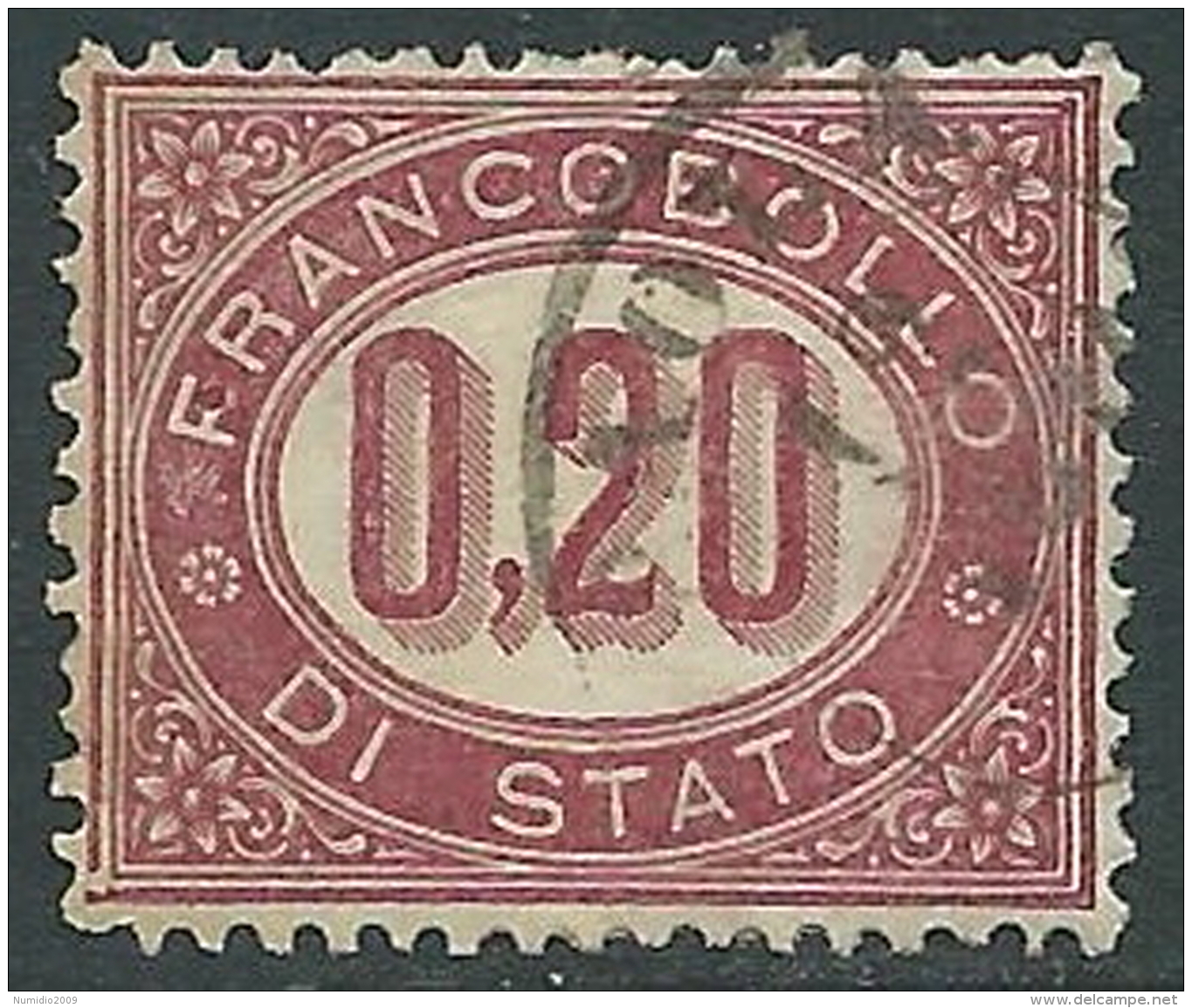 1875 REGNO USATO SERVIZIO DI STATO 20 CENT - I29-4 - Servizi