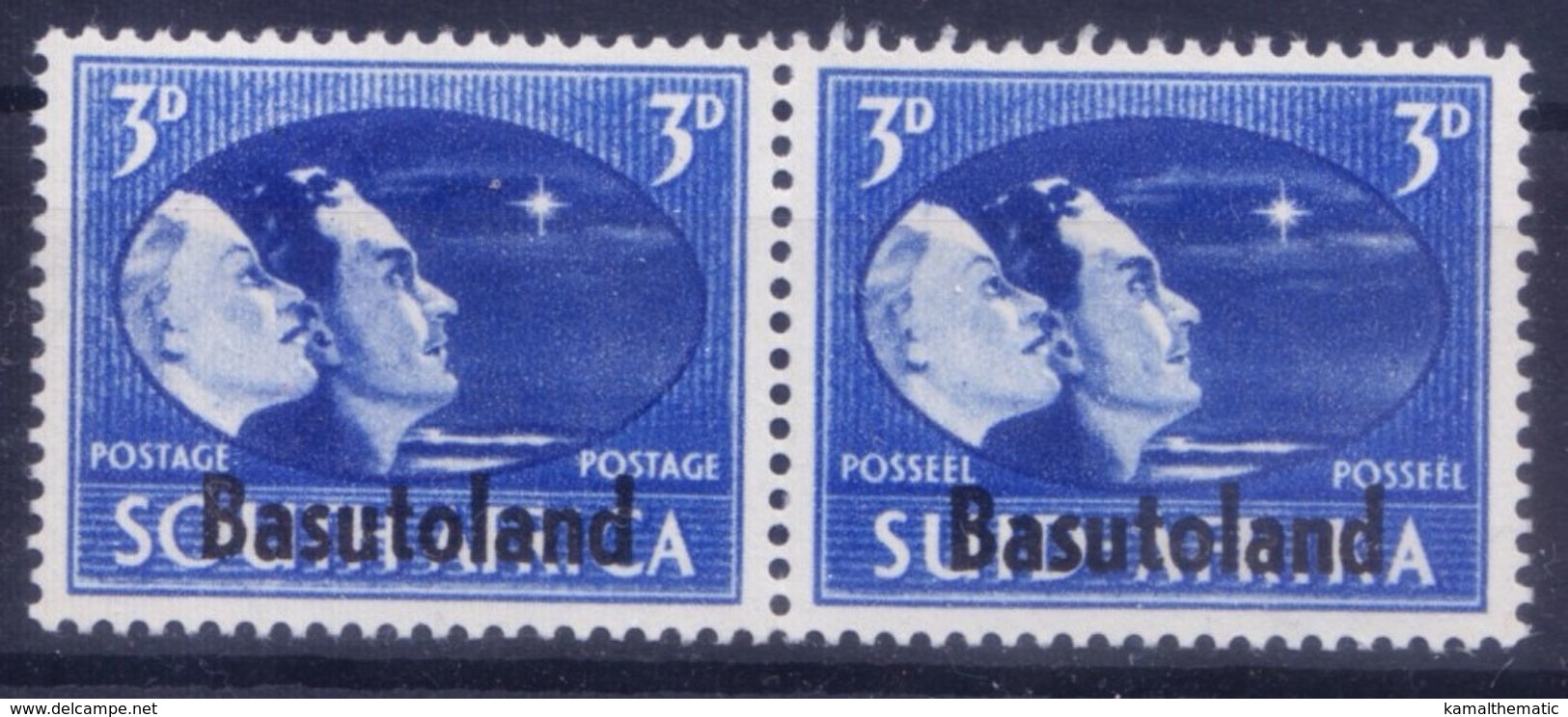 Basutoland 1945 MNH Bilingual Pair, Overprints, - Autres & Non Classés