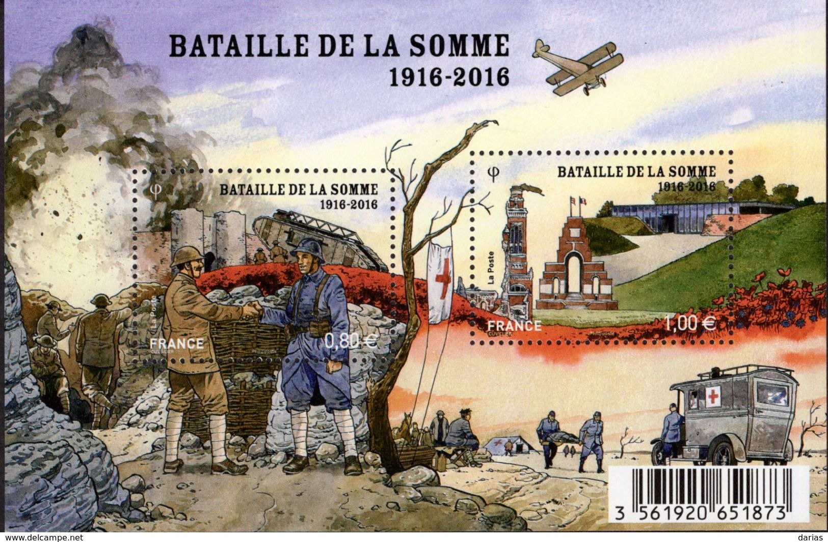 Le Feuillet F5075 "PREMIERE GUERRE MONDIALE. CENTENAIRE DE LA BATAILLE DE LA SOMME" Luxe Bas Prix, A SAISIR. - Feuilles Complètes