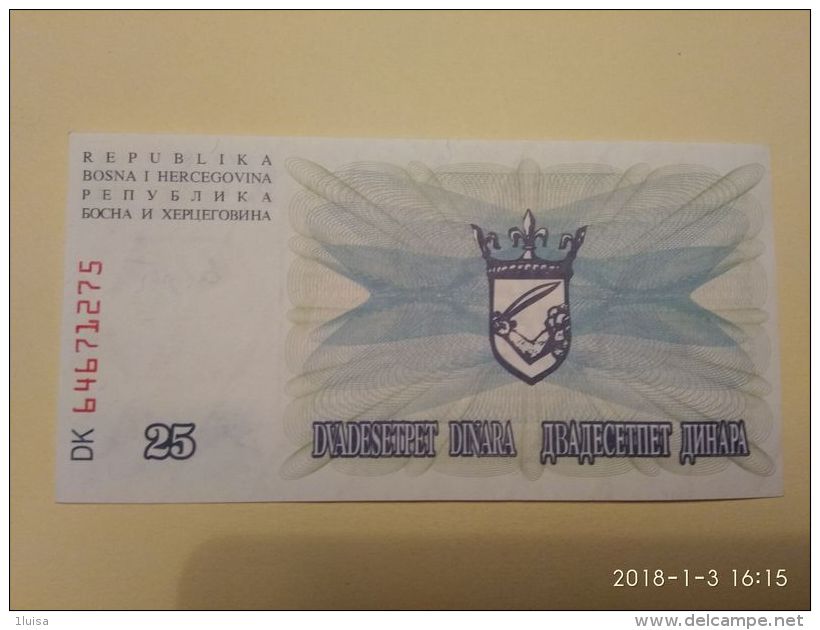 25 Dinari 1992 - Bosnia Erzegovina