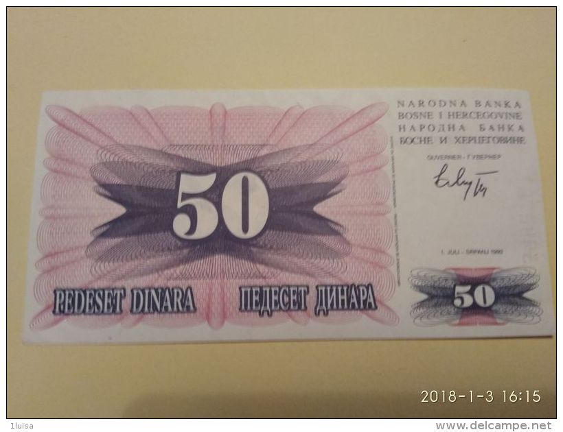 50 Dinari 1992 - Bosnia And Herzegovina