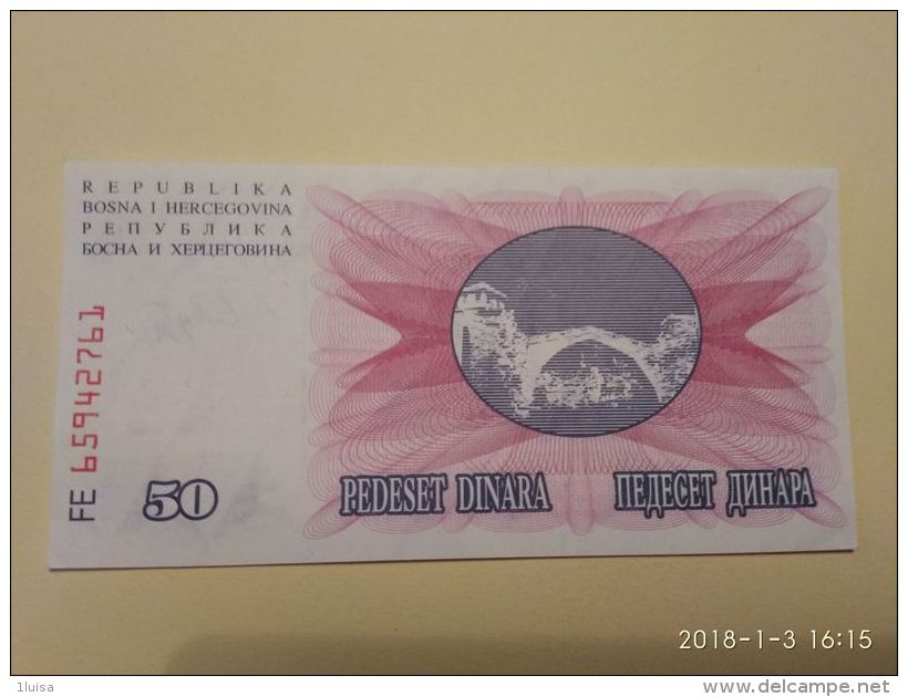 50 Dinari 1992 - Bosnia And Herzegovina