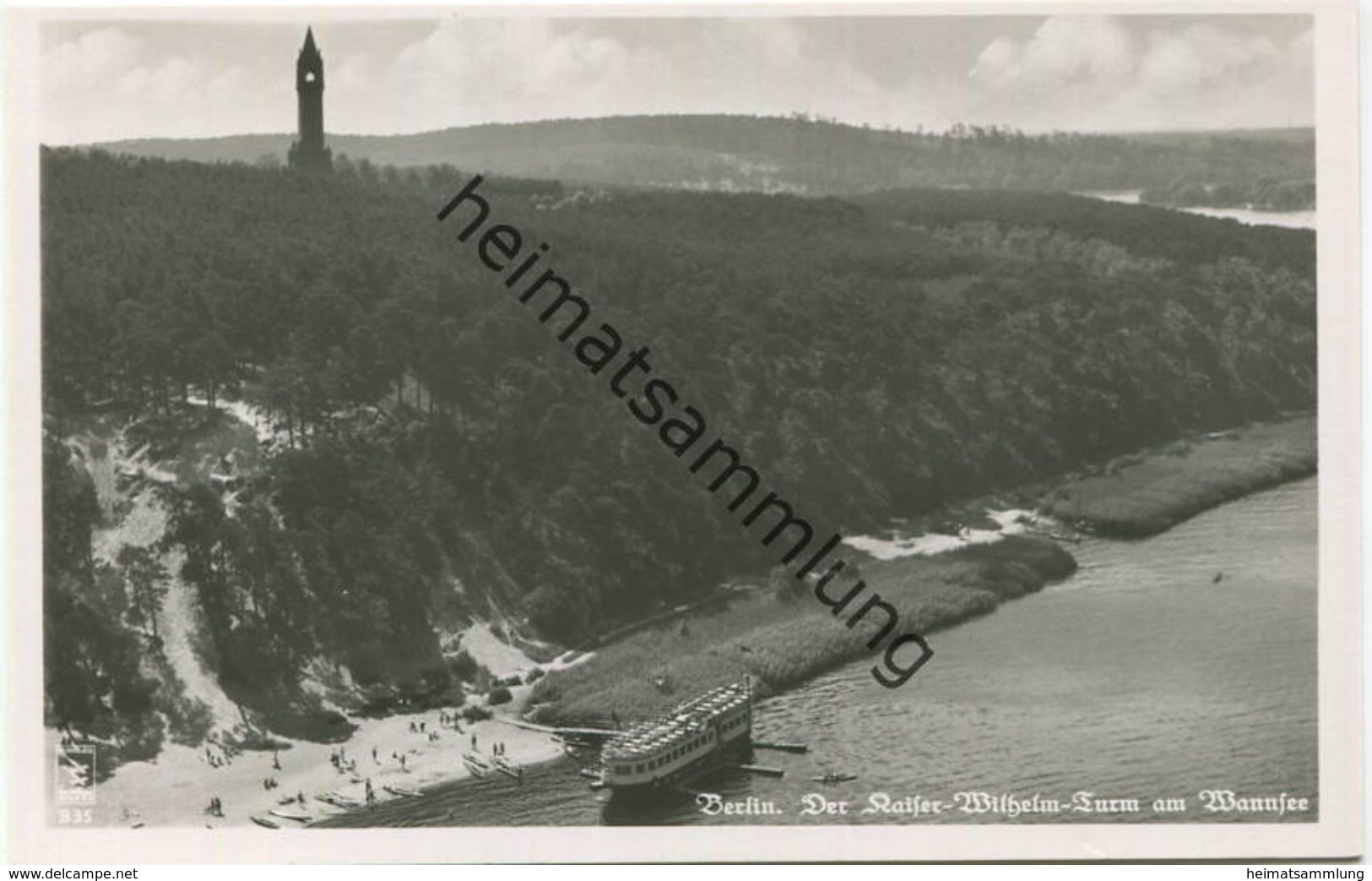 Berlin - Der Kaiser Wilhelm Turm Am Wannsee - Fliegeraufnahme - Foto-AK 30er Jahre - Verlag Klinke & Co. Berlin - Grunewald