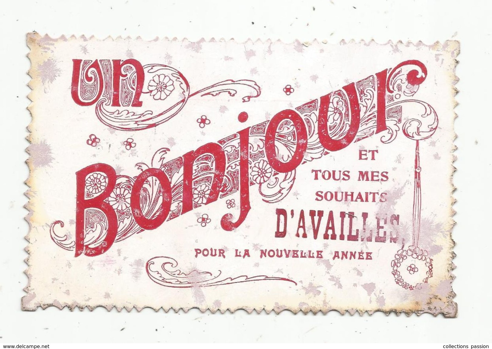 Cp , 86 , Un Bonjour Et Tous Mes Souhaits D'AVAILLES Pour La Nouvelle Année , Voyagée 1909, 2 Scans - Autres & Non Classés