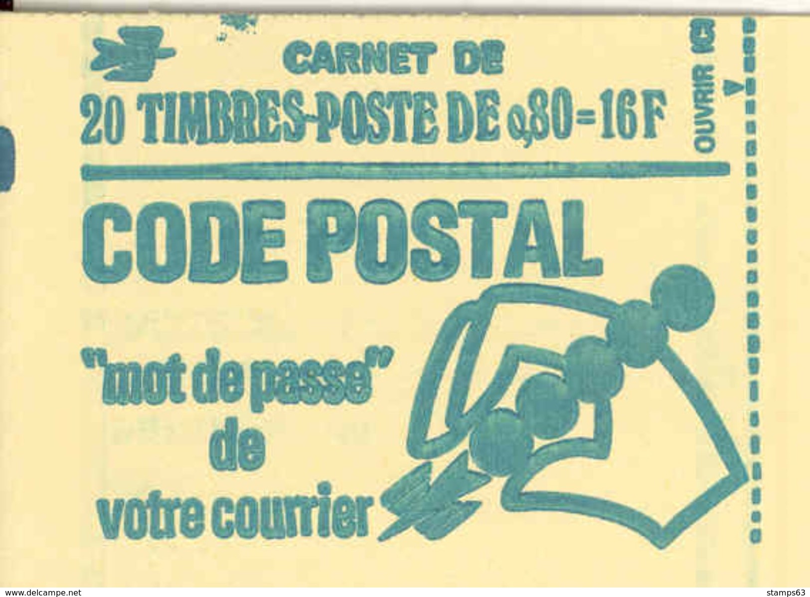 FRANCE - BOOKLET / CARNET, Yvert 1893-c1, 1976, 20 X 0.80 Marianne De Béquet - Autres & Non Classés