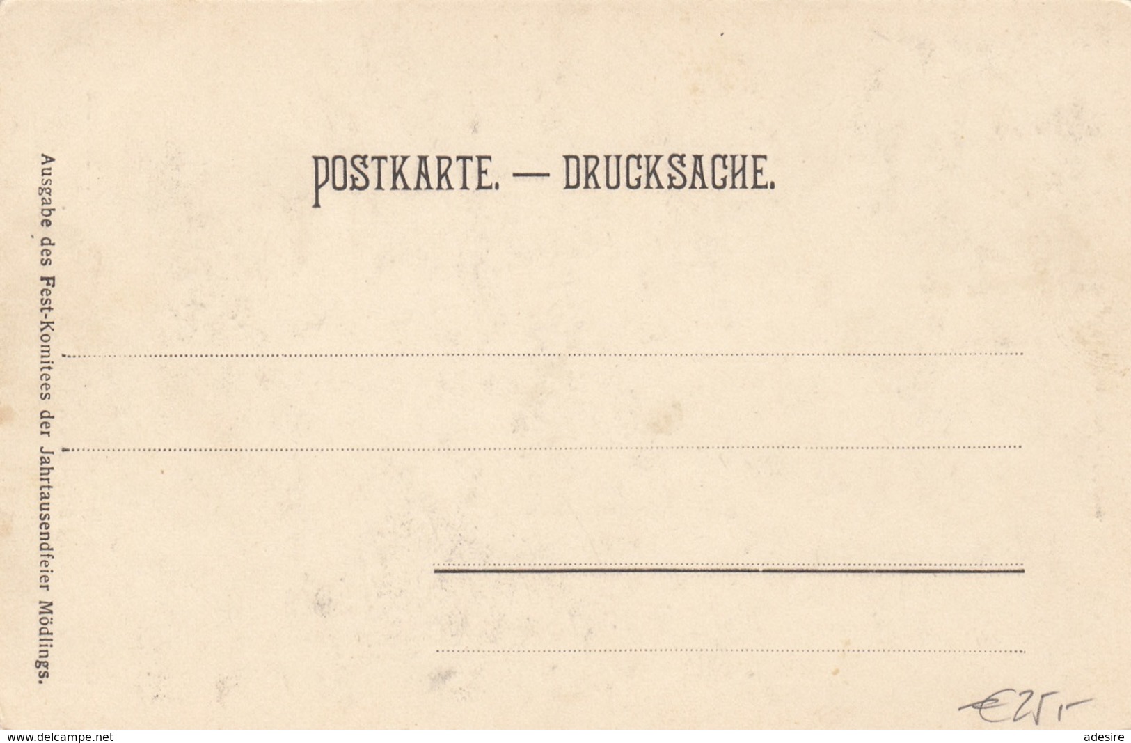 1000 JAHRFEIER STADT MÖDLING (NÖ) - 904 - 1904, Sehr Seltene Karte, Ungel.189?, Gute Erhaltung - Mödling