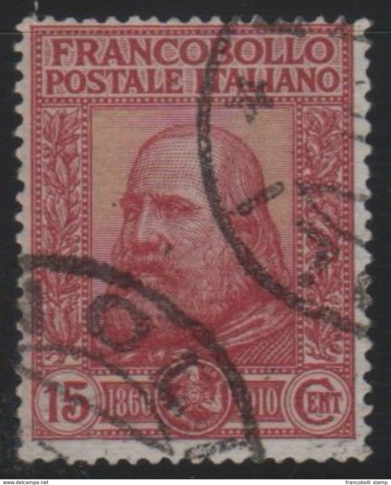 1910 Garibaldi 15 C. Rosso US - Oblitérés