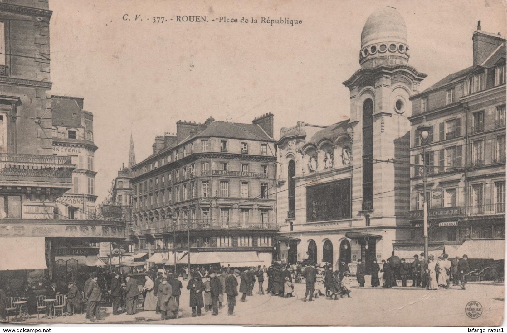 ROUEN PLACE DE LA REPUBLIQUE ABIMEE AU DOS - Rouen