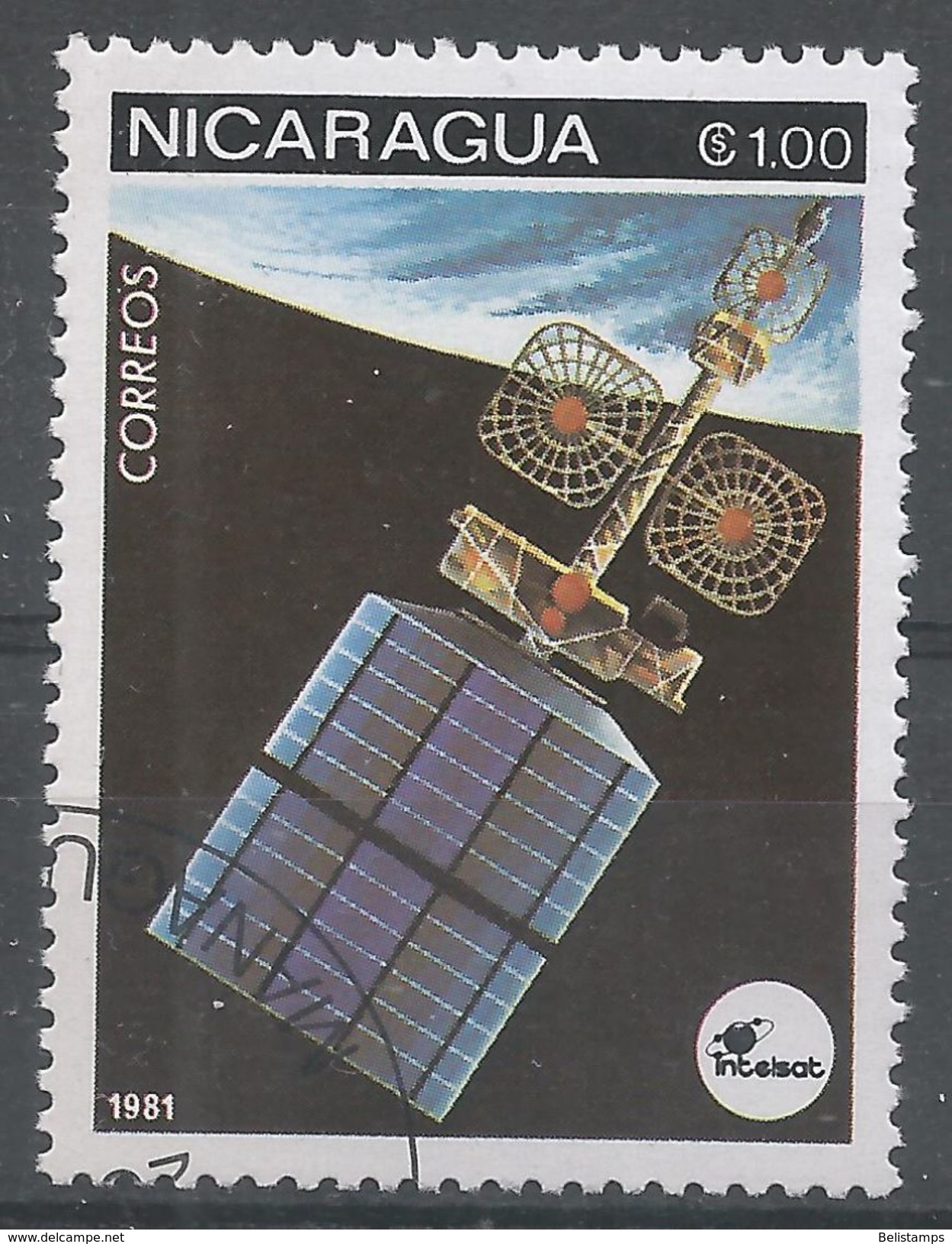 Nicaragua 1981. Scott #1130 (U) Space Communications, Satellites - Nicaragua