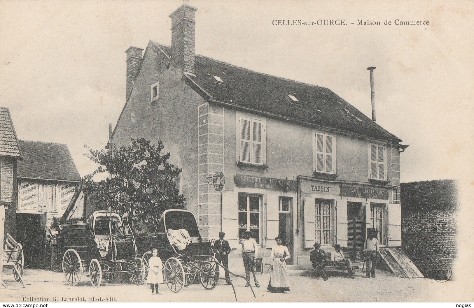 CELLES SUR OURCE - MAISON DE COMMERCE - CAFE RESTAURANT EPICERIE TASSIN - SUPERBE CARTE - PRECURSEUR - TRES TRES ANIMEE - Autres & Non Classés