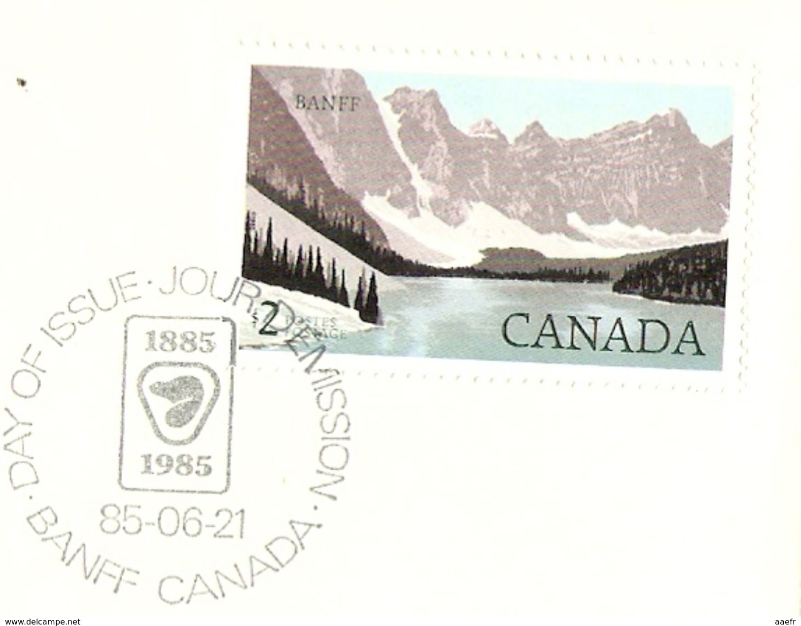 Canada  - 1985 - FDC - Parc National De Banff - Castor - SC 936 - 2 Scans - 1981-1990